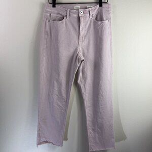 J. Jill High-Rise Straight Leg Crop Lavender Denim 10R Raw Hemmed Stretch Casual